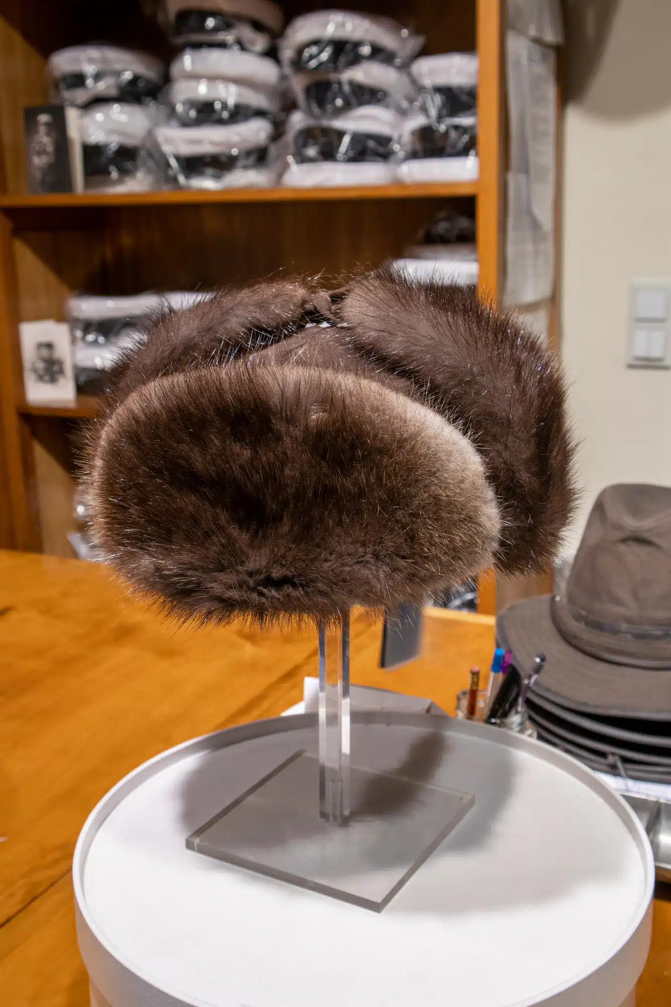 Finnish muskrat ushanka hat