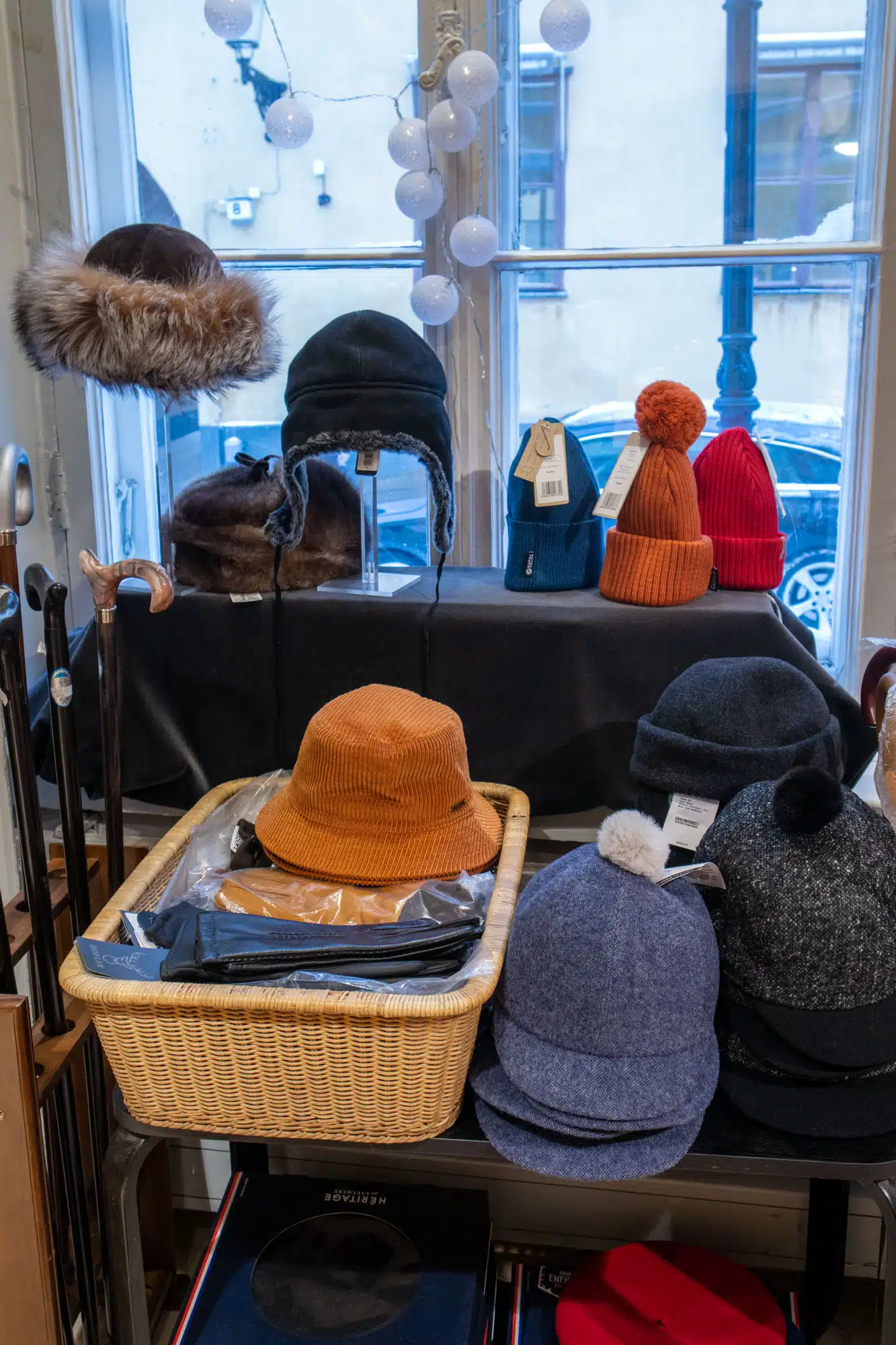 Hat shop window display