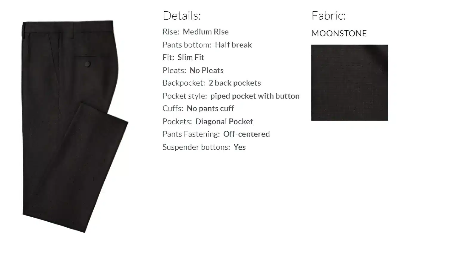Hockerty custom wool trousers details