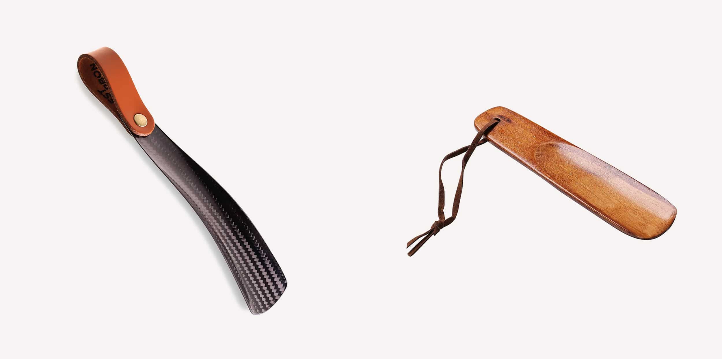 Wooden and Carbon Fiber Shoe Horns