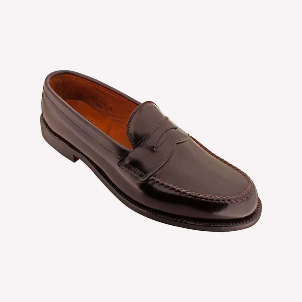 Alden Mens Leisure Hand Sewn Cordovan Penny Loafers