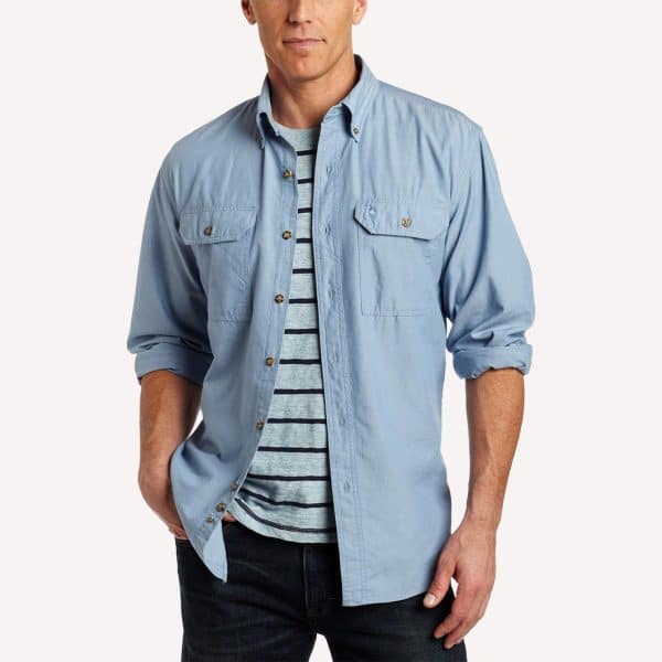 Muscle Crew Tee - Light Chambray Multi
