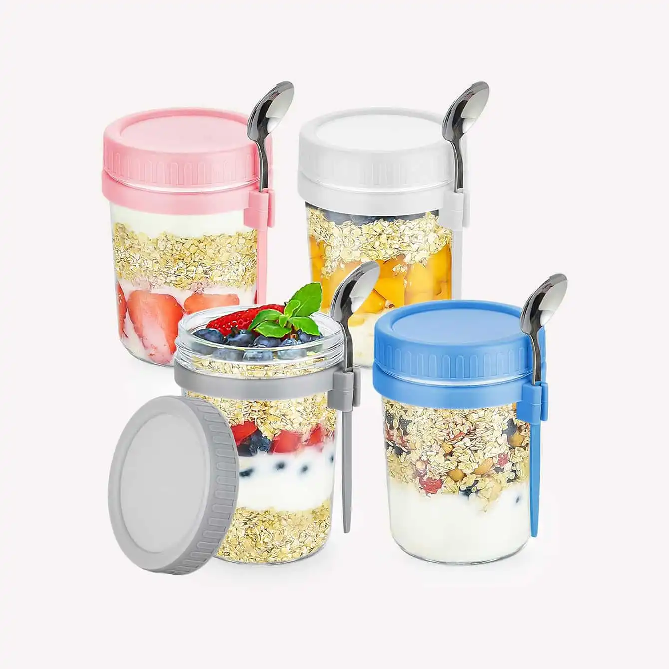 DRKIO - 4 Pack Overnight Oats Containers