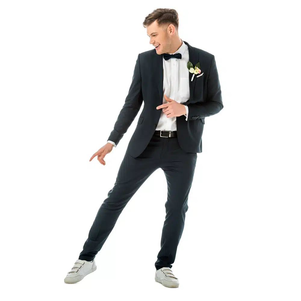 Wedding Suit With White Sneakers