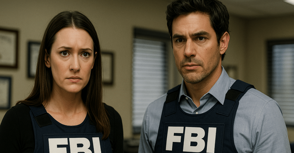  Two FBI agents from "Criminal Minds" wearing tactical vests.