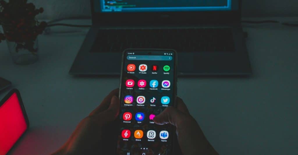 A close-up of a smartphone apps menu.