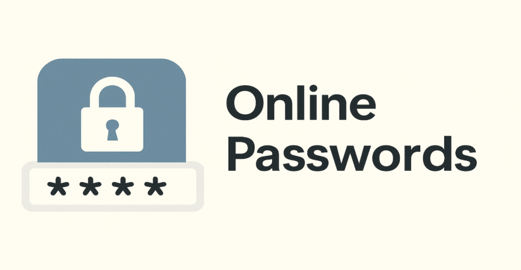 An illustration representing 1Password with a lock icon on a shield and a password input field