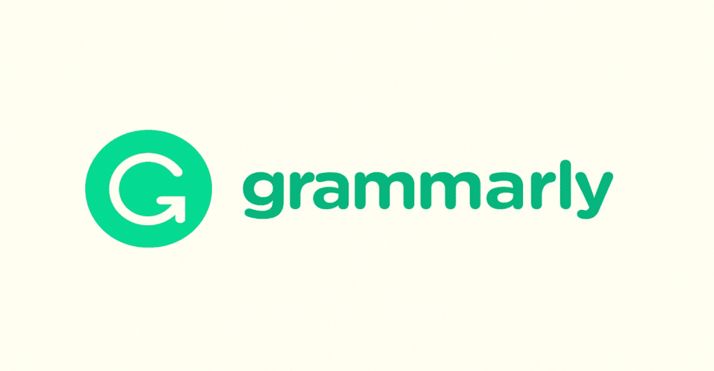 The Grammarly logo, a green circle with a stylized white "G" inside, next to the word "Grammarly" on a light yellow background.