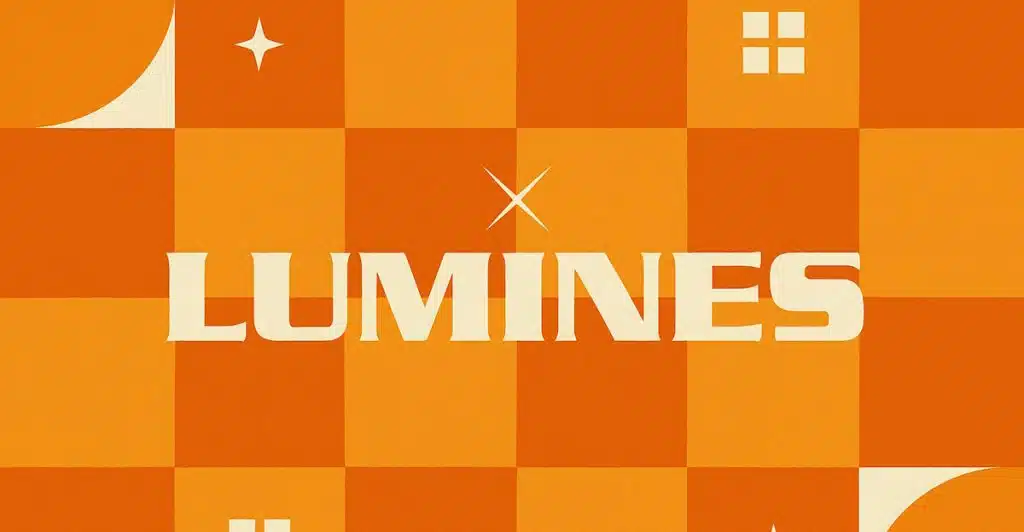 A picture with the word "Lumines" written in it. 