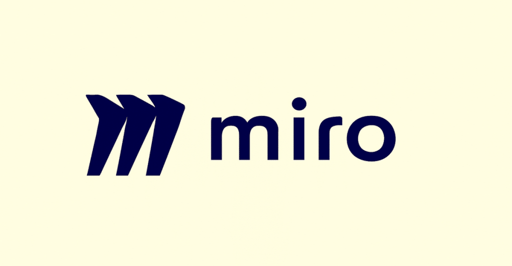 The Miro app logo, featuring a dark blue stylized "M" composed of three parallel lines next to the word "miro" on a light yellow background.