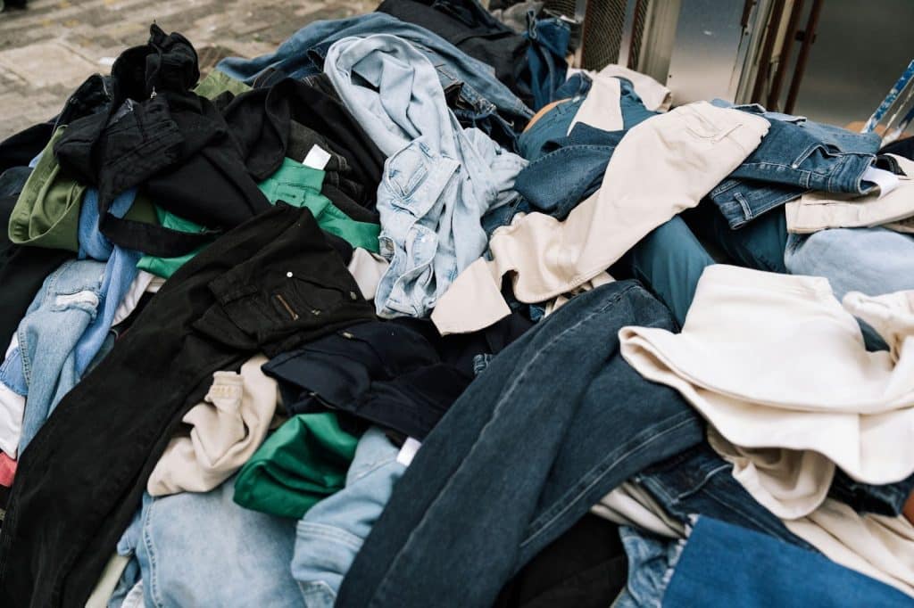 A pile of unused clothes.