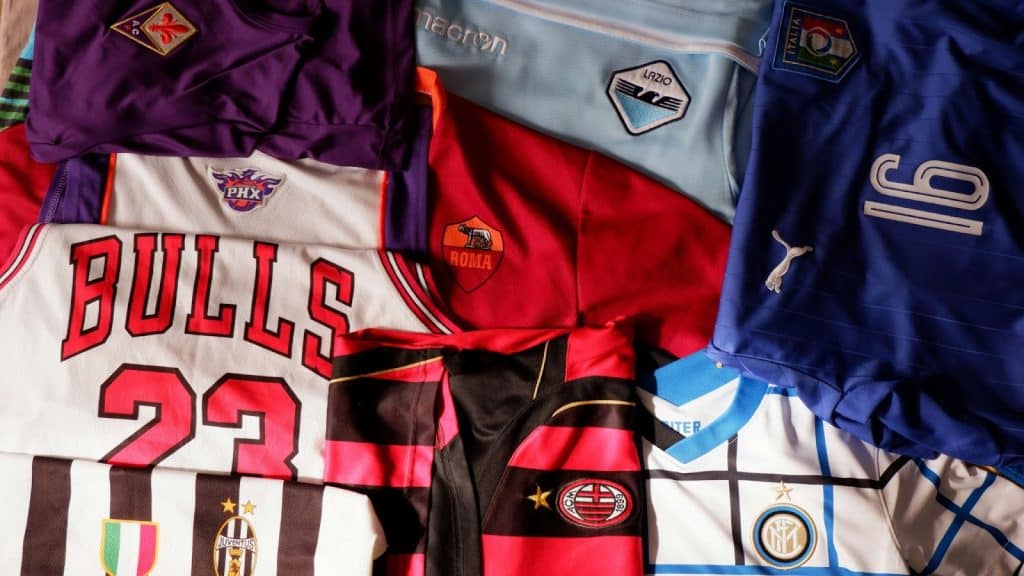 A set of sport jerseys.