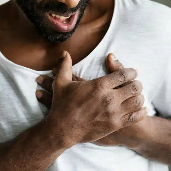 Man having a heart attack