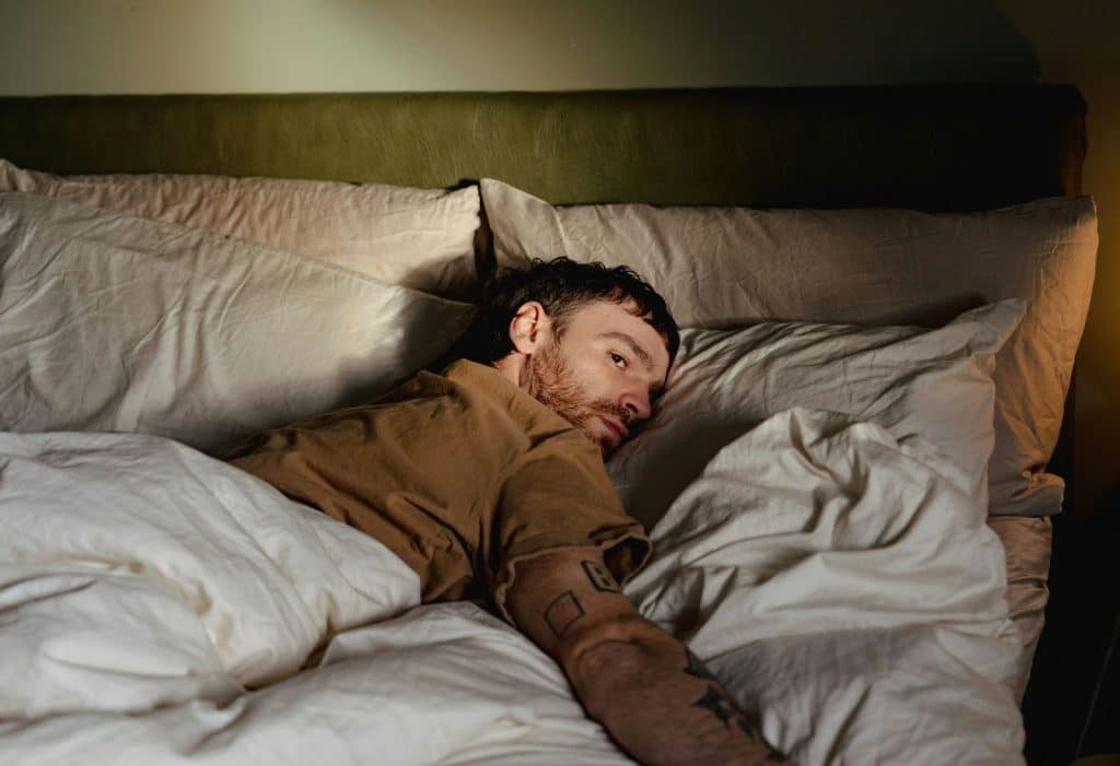 A man staying awake