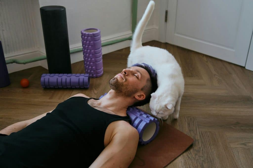 A man resting after workout