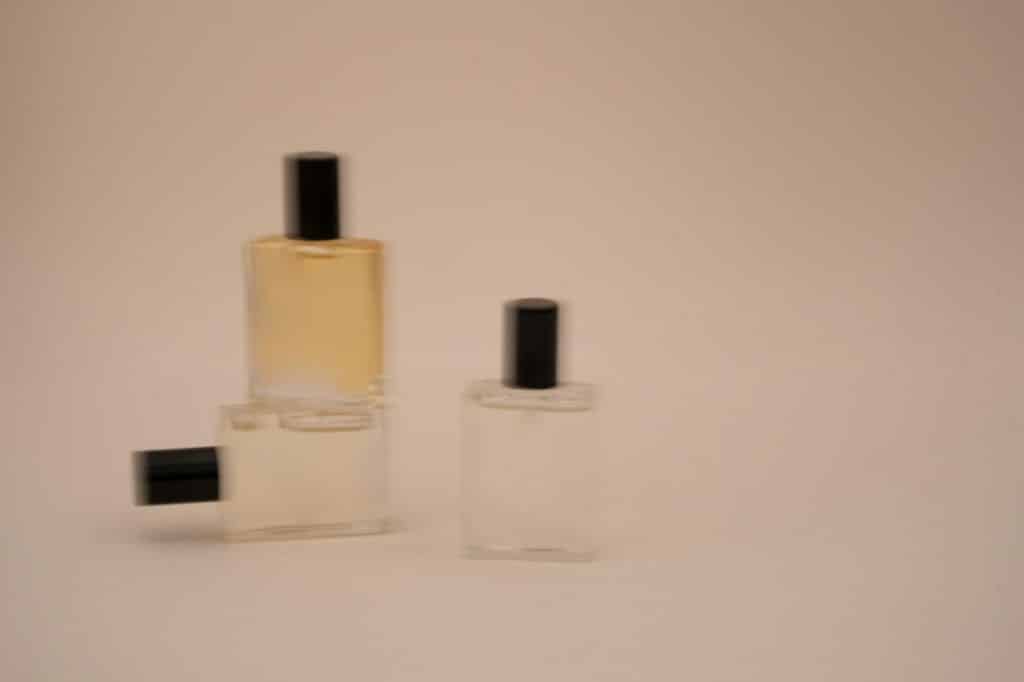 A bottle of an empty cologne