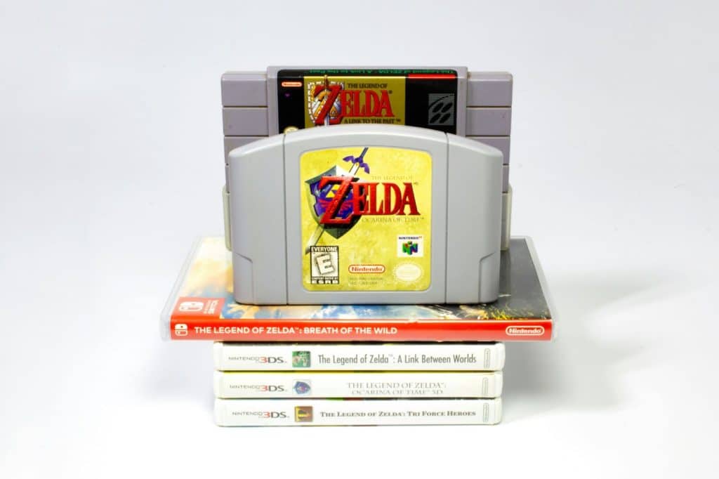 A set of cd’s of the legend of Zelda.