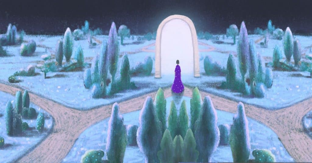 A scenery of a fantasy world.