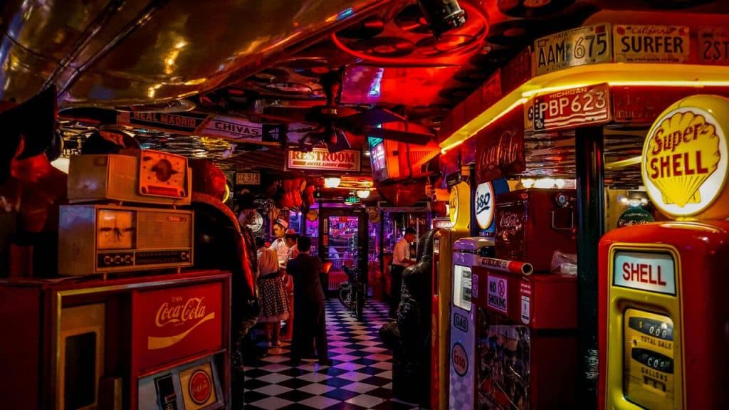 An arcade filled with retro games.