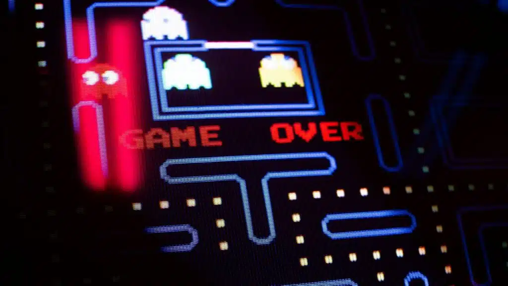 A screen featuring Pac-Man.