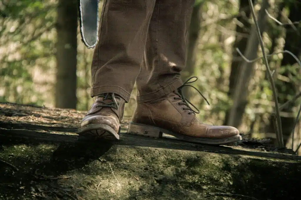 A man wearing a boots.