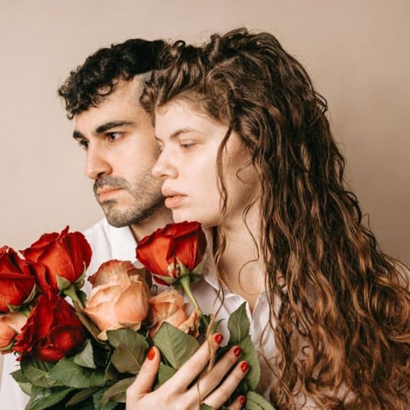 A couple that looks serious
