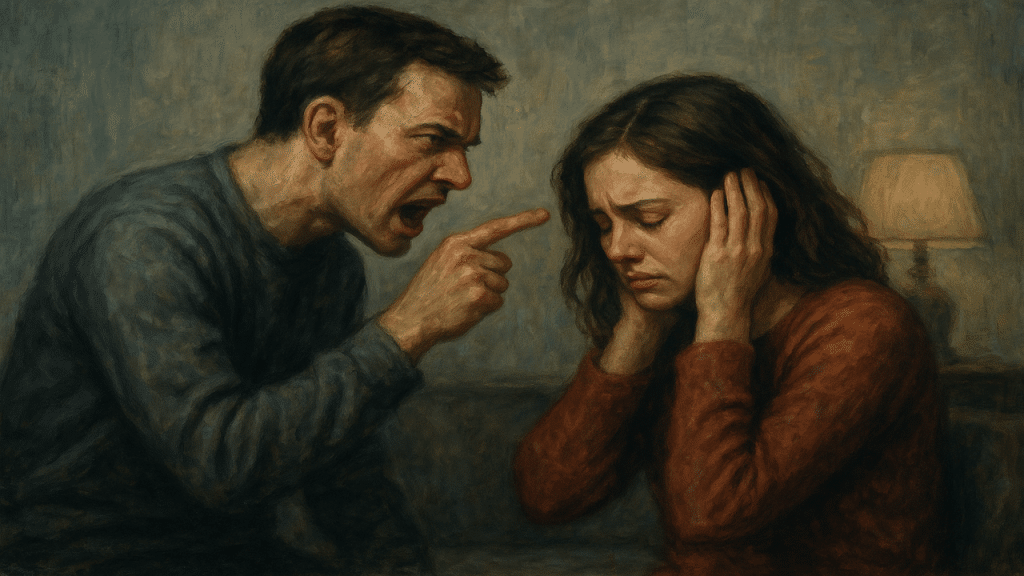 An image depicting the abusive behavior gaslighting