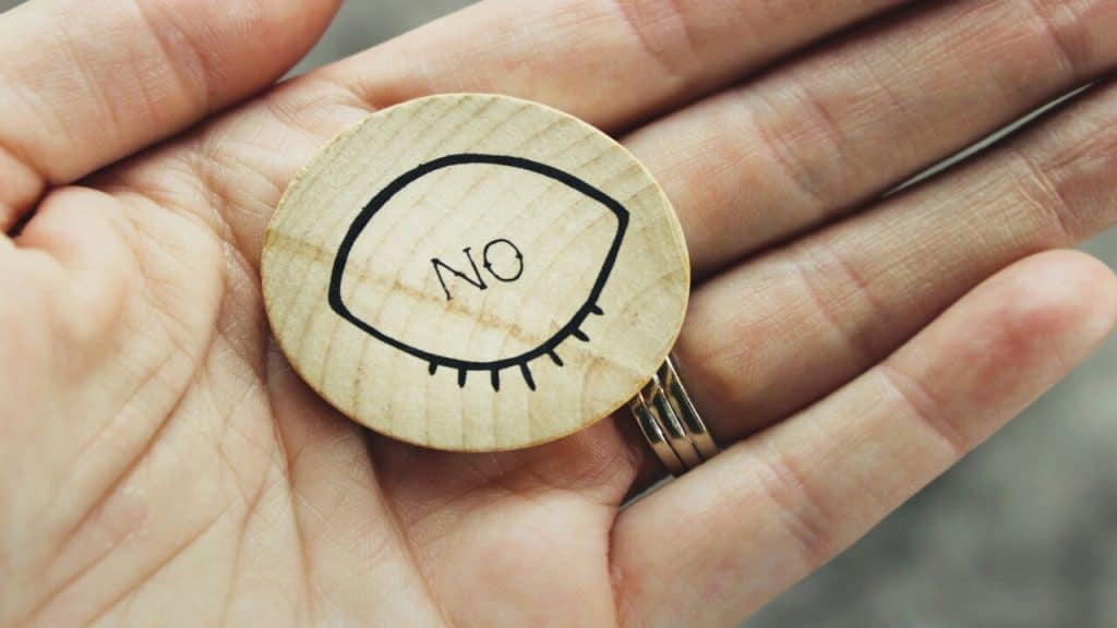 An ornament with sign saying “no”.