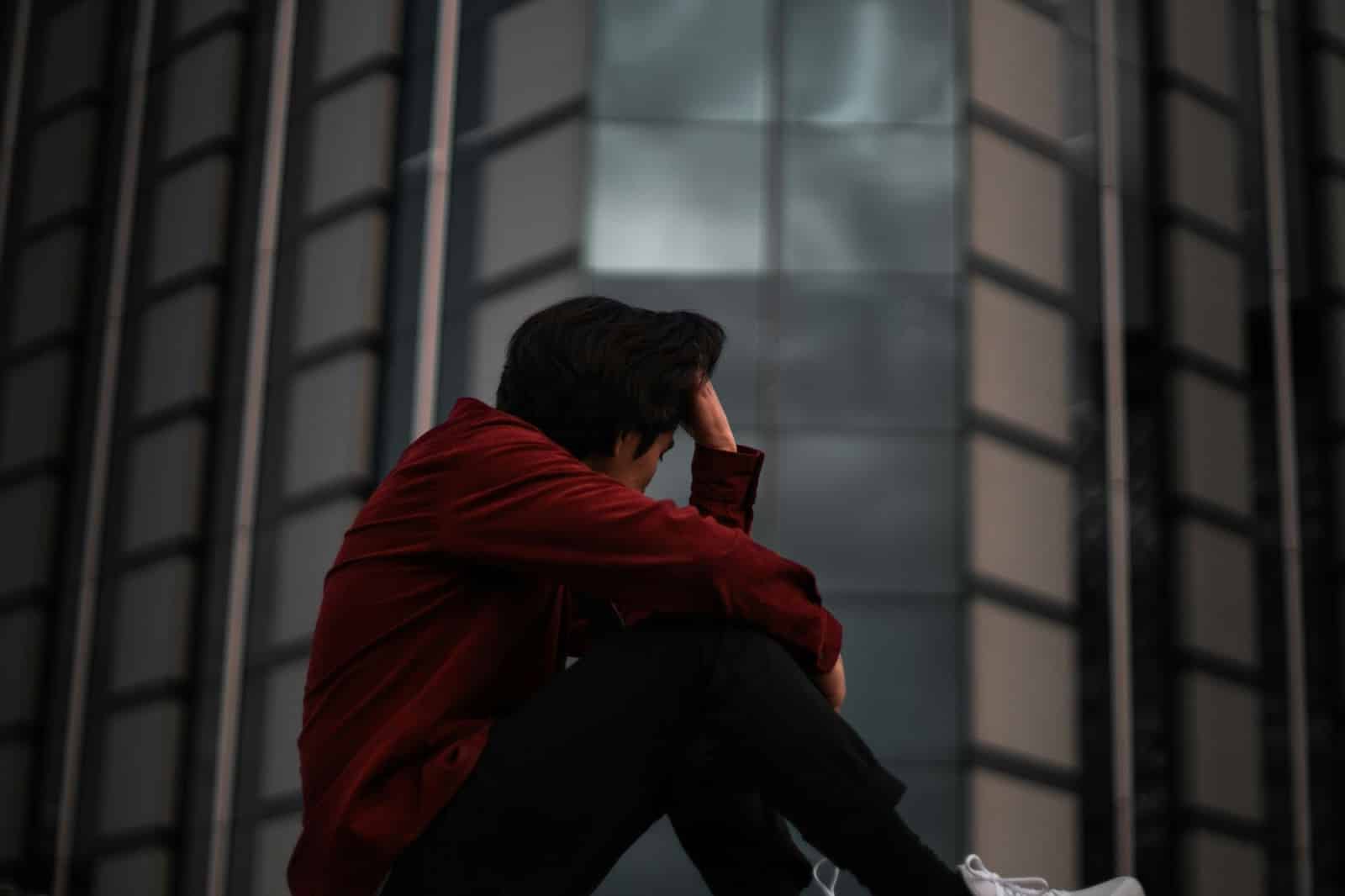 A man sitting alone.