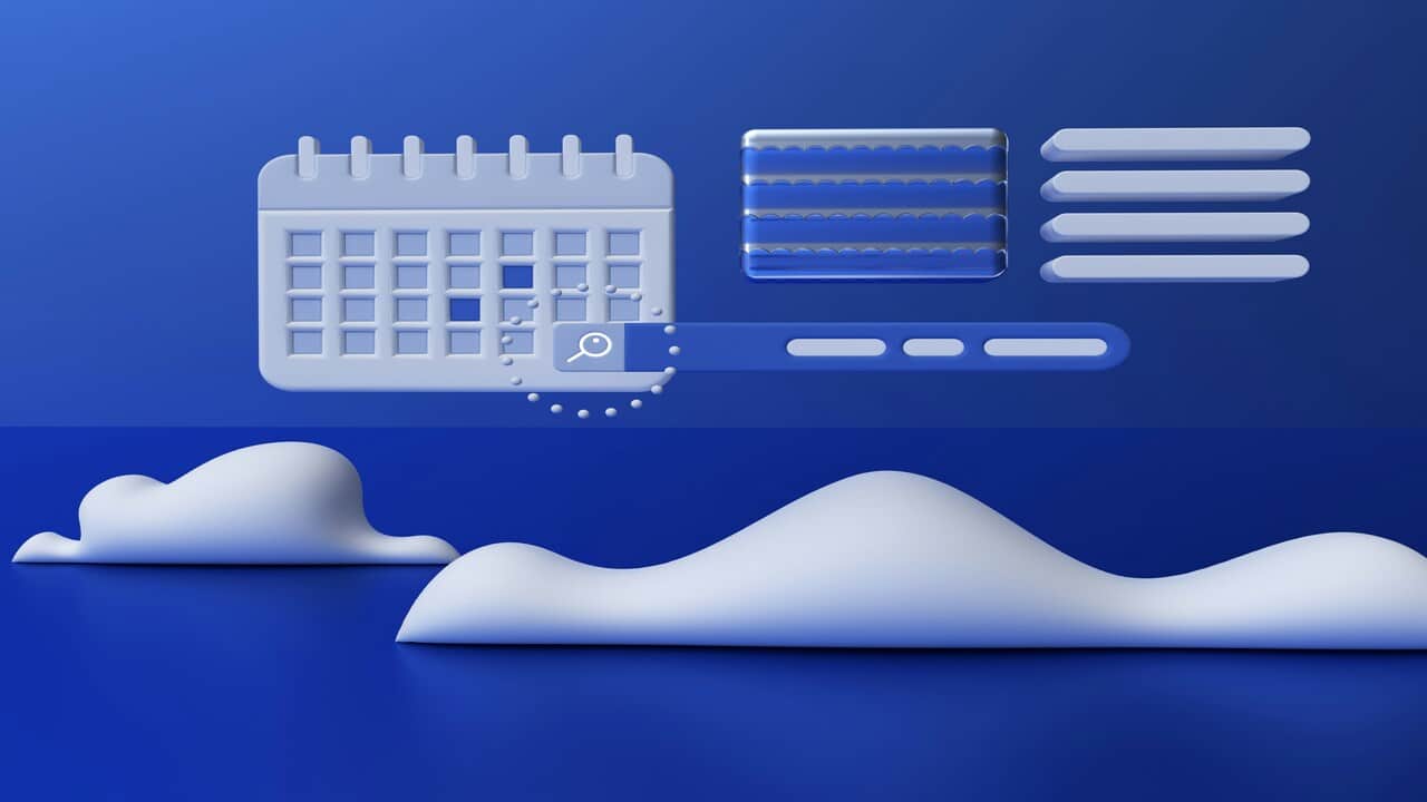 A graphic design depicting a calendar.