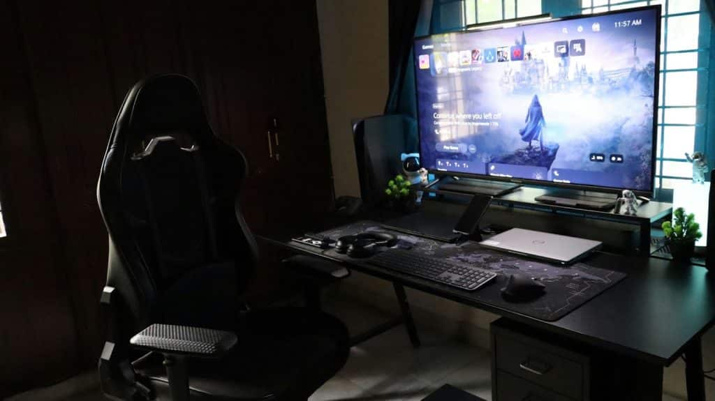 A picture of a simple gaming set-up.