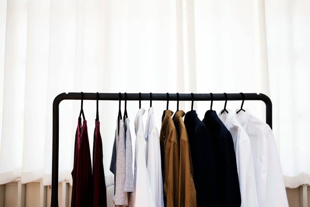 A picture of neutral colors of clothes.