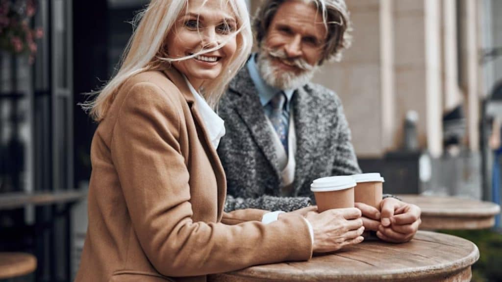 Calm and confident man enjoying a relaxed coffee date.