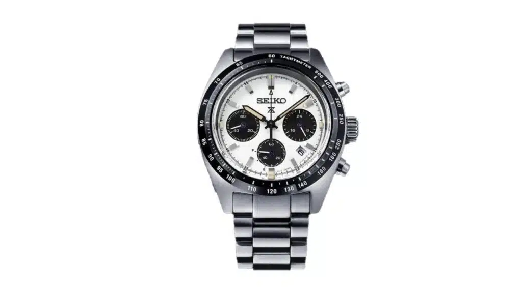 A photo of a Seiko Prospex Speedtimer on a white background.
