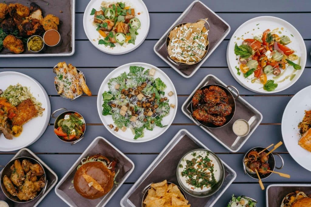 A picture of different kind of dish on a table