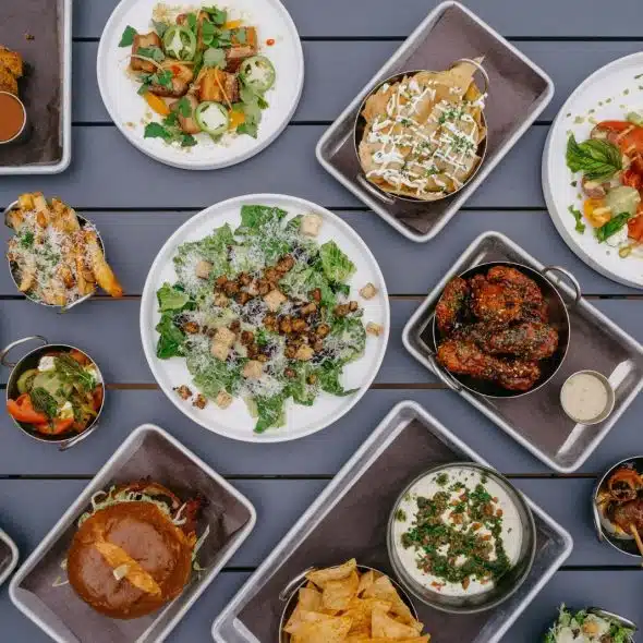 A picture of different kind of dish on a table