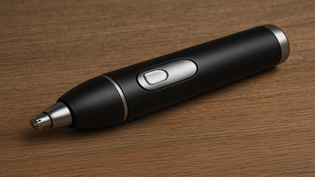 A smiling older couple getting ready in a bright bathroom, with one brushing his teeth.