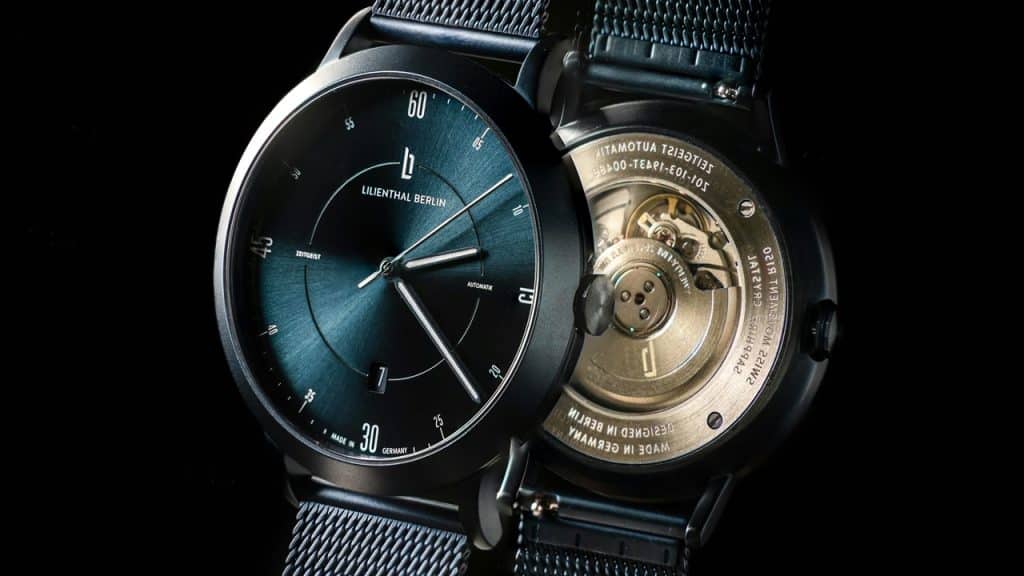 Front and back image of an automatic wristwatch.