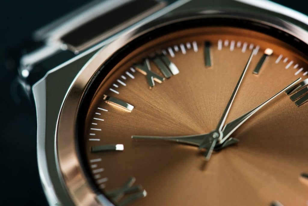 A close-up picture of a watch