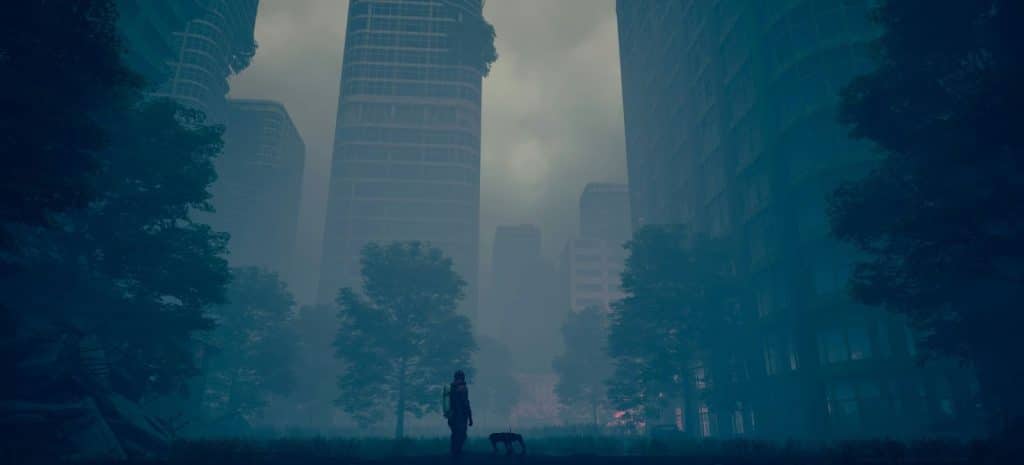 Man in a busy city