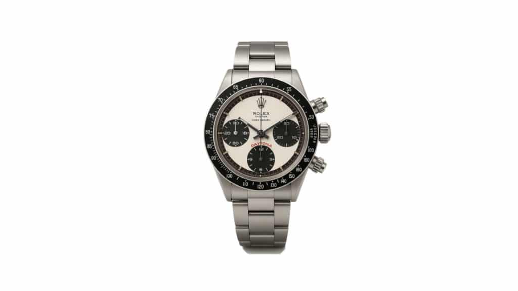 A photo of a Rolex Daytona Paul Newman on a white background.