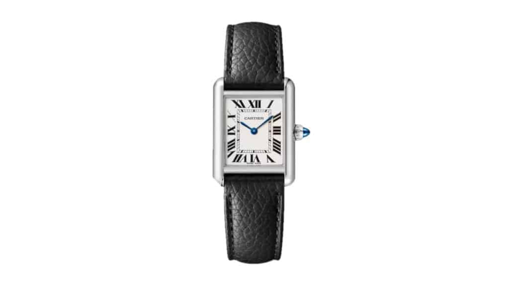 A photo of a Cartier Tank on a white background.