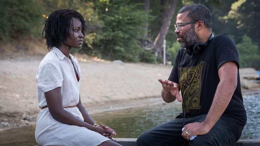 A director talking to an actress.