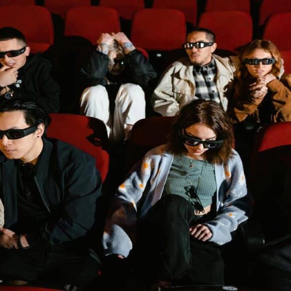 Audience shocked at the cinema.