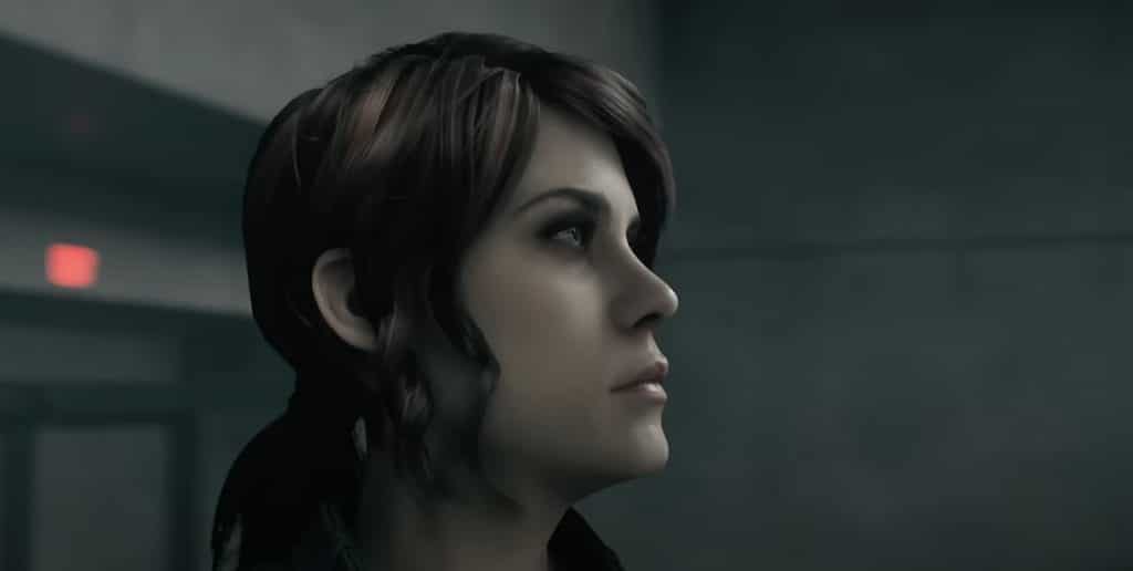A picture of a character in Control game.