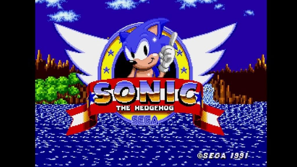 A picture of intro in the game sonic