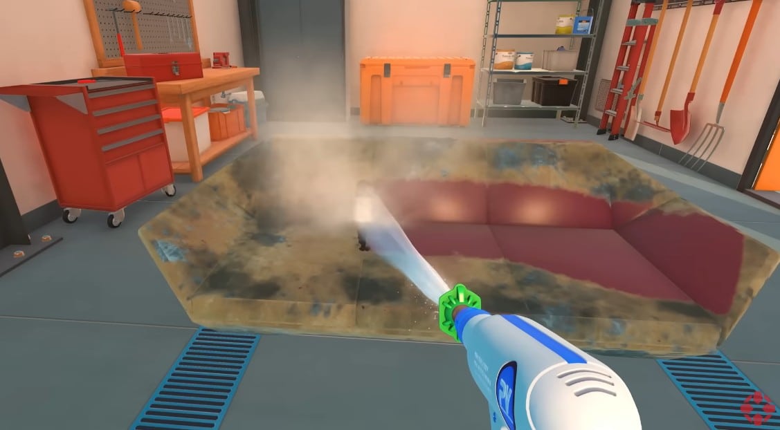 A picture of a first person POV in the game.