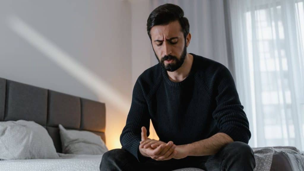 Man reflecting on his emotional reactions and learning from them