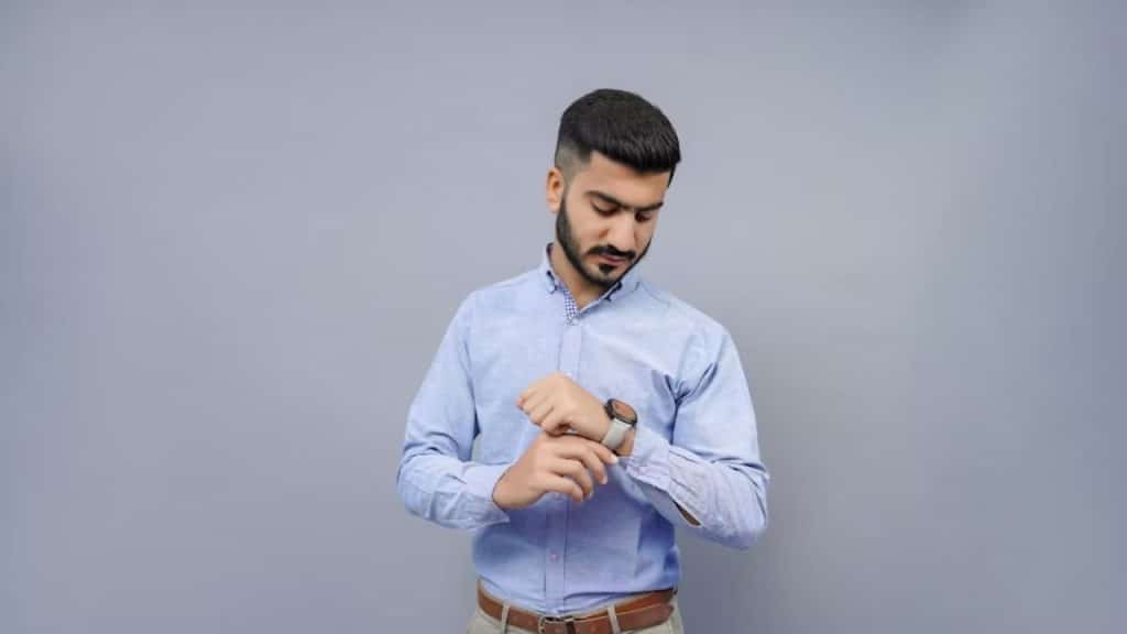 Stylish man getting ready for an online date.