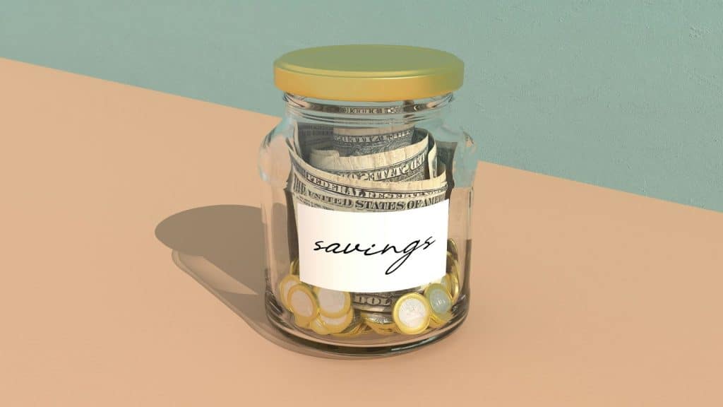 A picture of a savings inside a jar.
